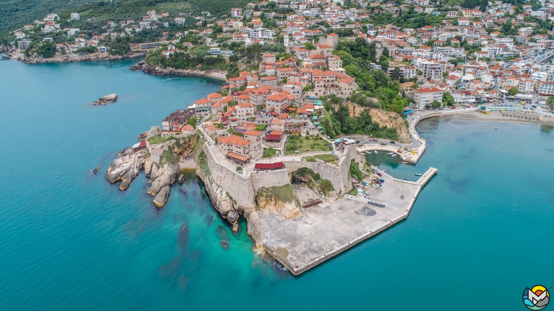 View of the old town of Ulcinj, Montenegro