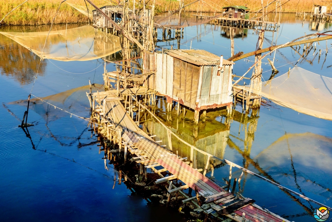 Kalimeras — horizontal nets on the Milena Canal, Ulcinj, Montenegro