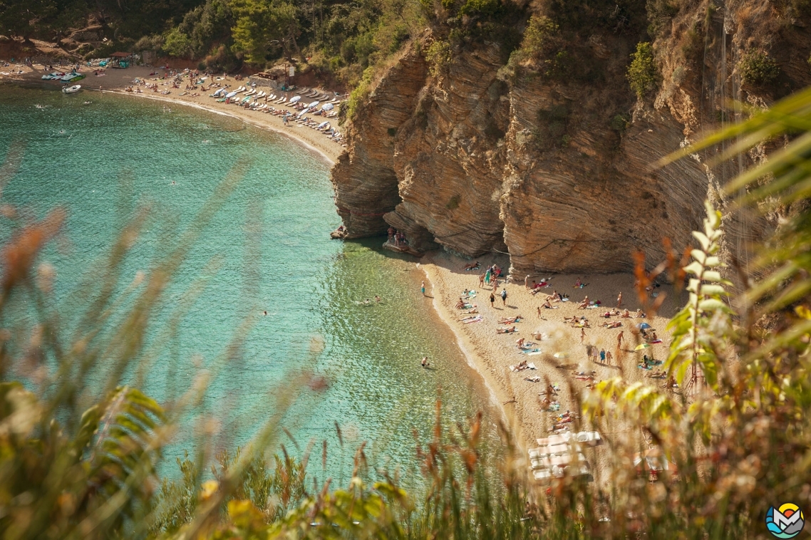 The two Mogrens are separated by a rock, Budva, Montenegro