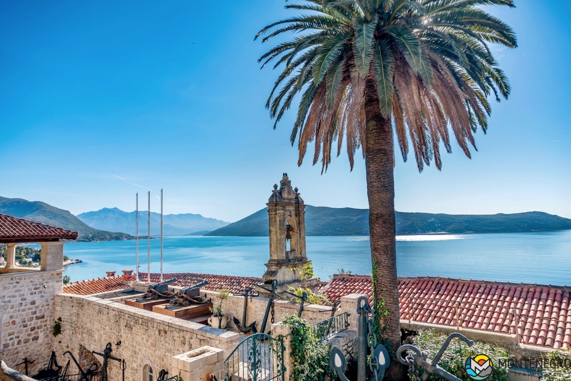 View over the bay from Mico Pavlovic square, Herceg Novi, Montenegro