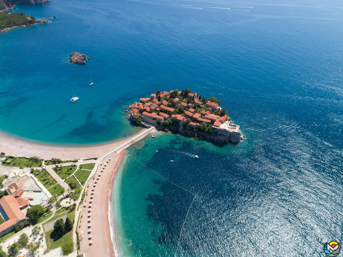 Sveti Stefan beach, Budva Riviera, Montenegro