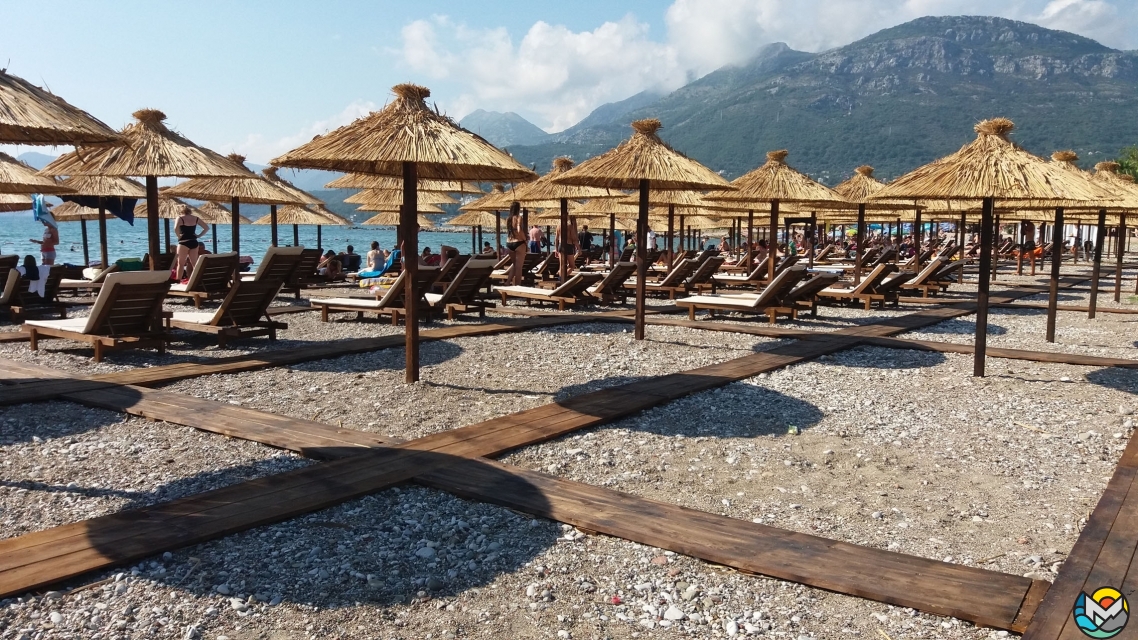 Beach in the city of Bar, Montenegro