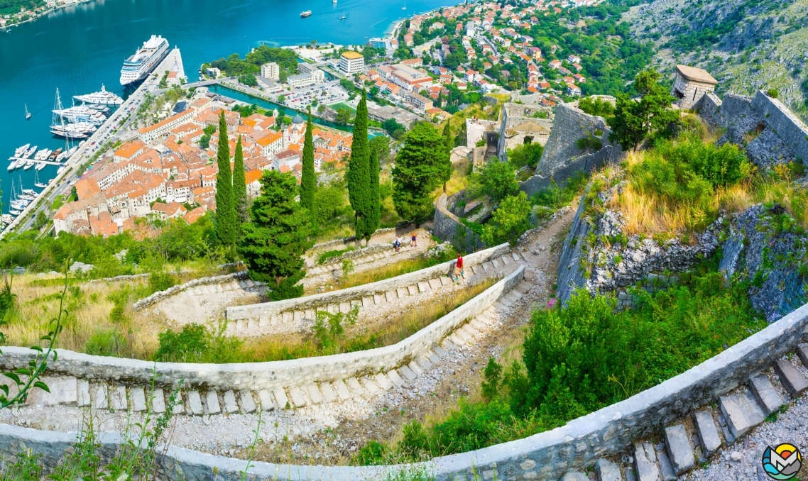 View of Kotor from the fortress of San Giovanni, Montenegro